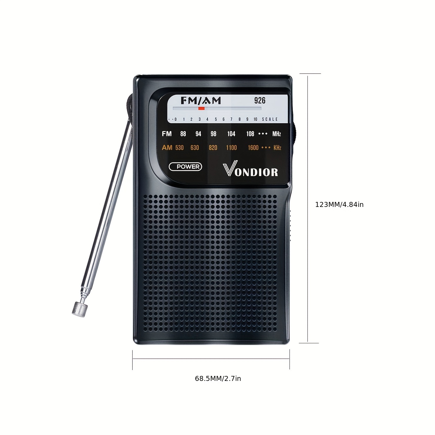 Portable Mini Pocket Travel AM FM Radio Battery Powered Built-in Speaker  Stereo