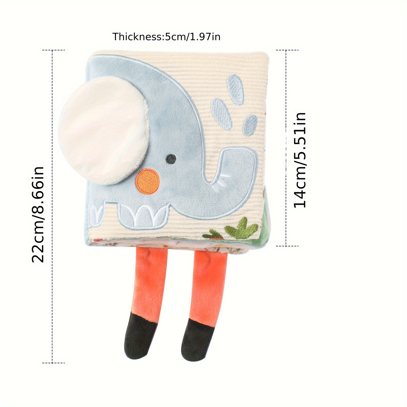 Cartoon Elephant Tear-Resistant Cloth Book for Children's Learning