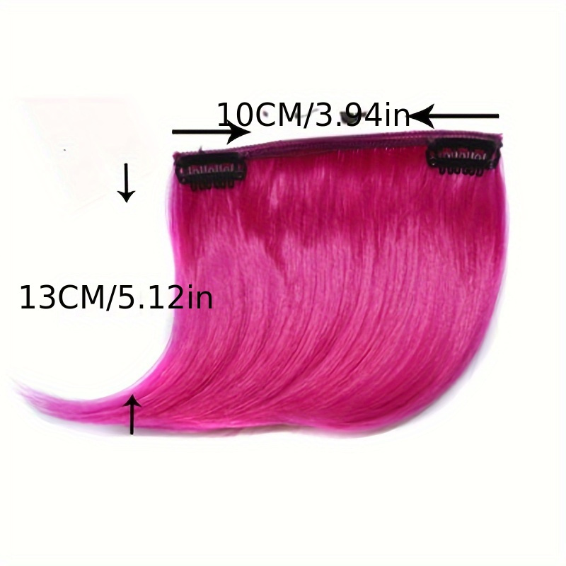 colorful   air bangs hair clip in extension synthetic fiber fringe false hairpiece for women for music festival halloween christmas details 2