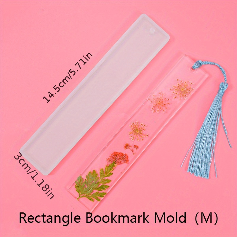  6 Pcs DIY Resin Bookmark Molds, SENHAI Rectangle Leaves Texture  Flower Shaped Bookmark Molds for Epoxy Resin(12 Styles) with 30 Pcs  Colorful Tassels, 3D DIY Making Handmade Decor Crafts
