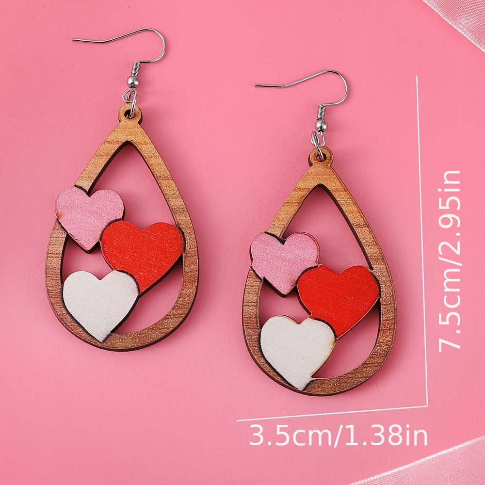  Valentines Day Gifts for Her Red Heart Earrings for