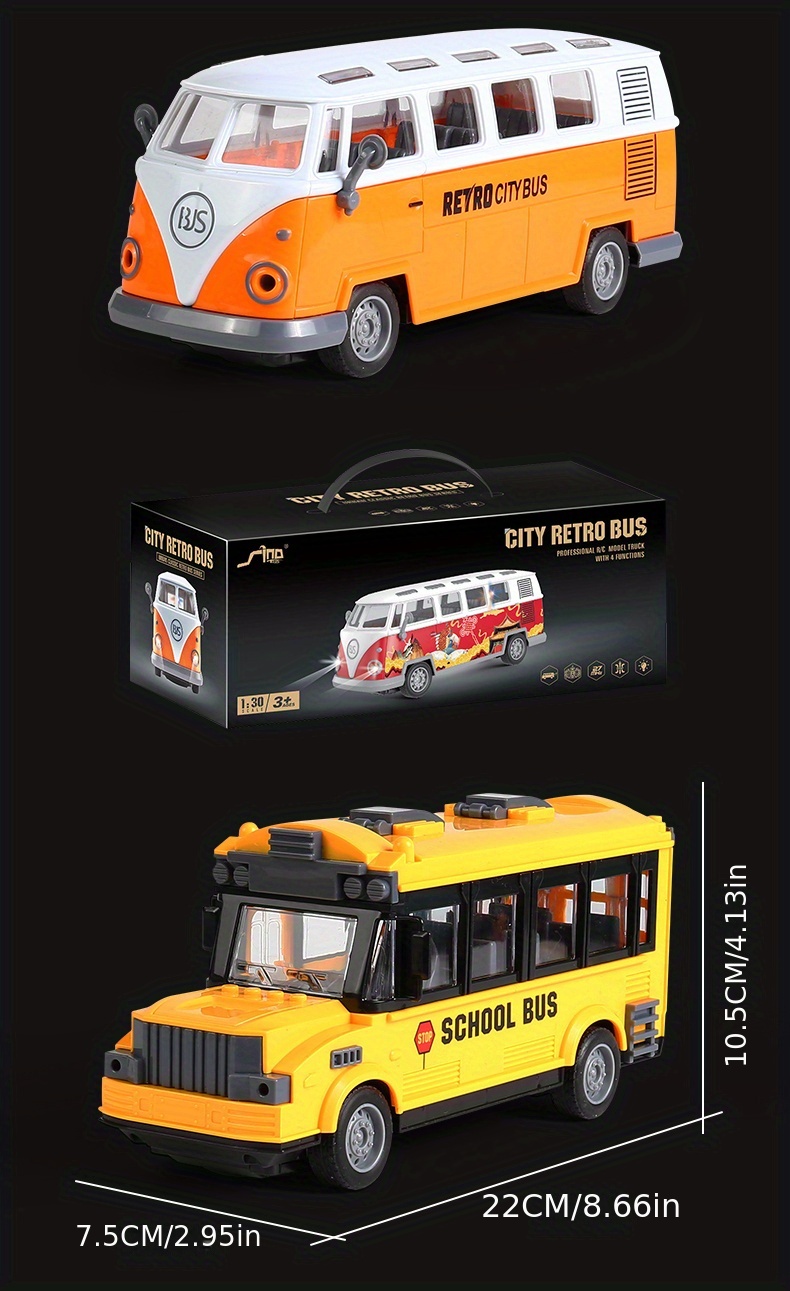 RC Retro School Bus Coche De Control Remoto Juguetes De - Temu