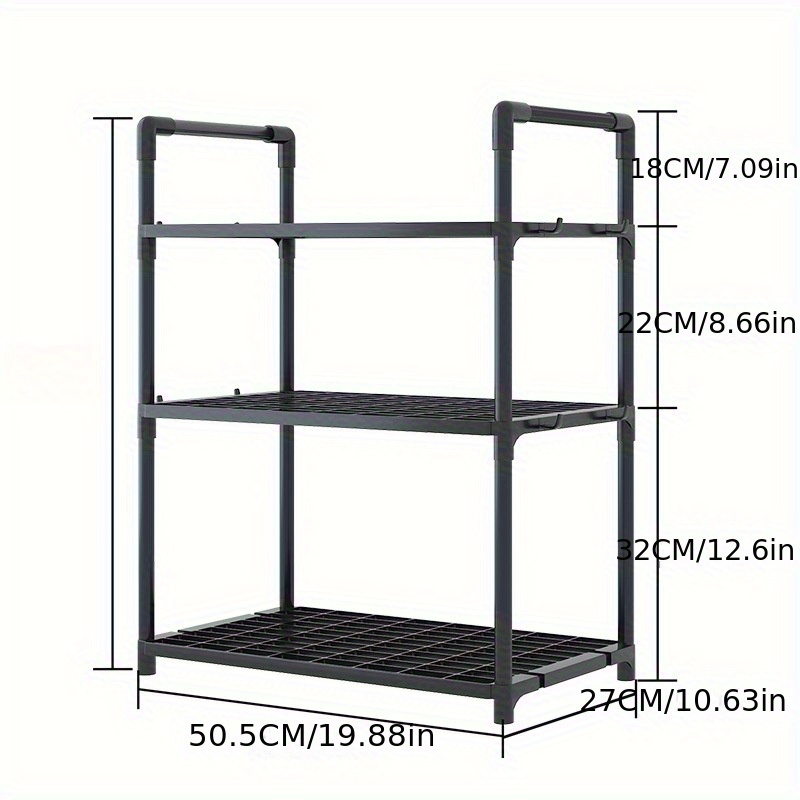 popular     multi functional metal kitchen storage rack no   waterproof   3 tier organizer for spices utensils microwave oven ideal for countertop cabinet organization details 0