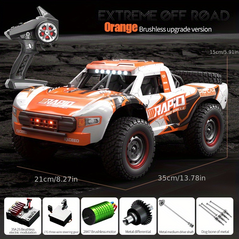 Carro De Brinquedo Com Controle Remoto 2.4G, RC Com Tração Nas Quatro Rodas  ATV 1:18 Modelo De Corrida De Carro Off-road Corrida Profissional De Metal  Dianteiro E Traseiro Código De Metal Eixo