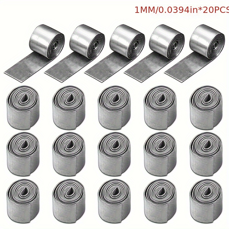 Lot De 20 Rouleaux De Plomb Souple Pour Pêche - 0,8 Mm, 25g Par Rouleau, Poids De Pêche En Feuille Malléable Pour Profondeur Et Équilibre