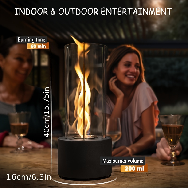 TwistFlame 3-Piece Glass Tornado Alcohol Burner