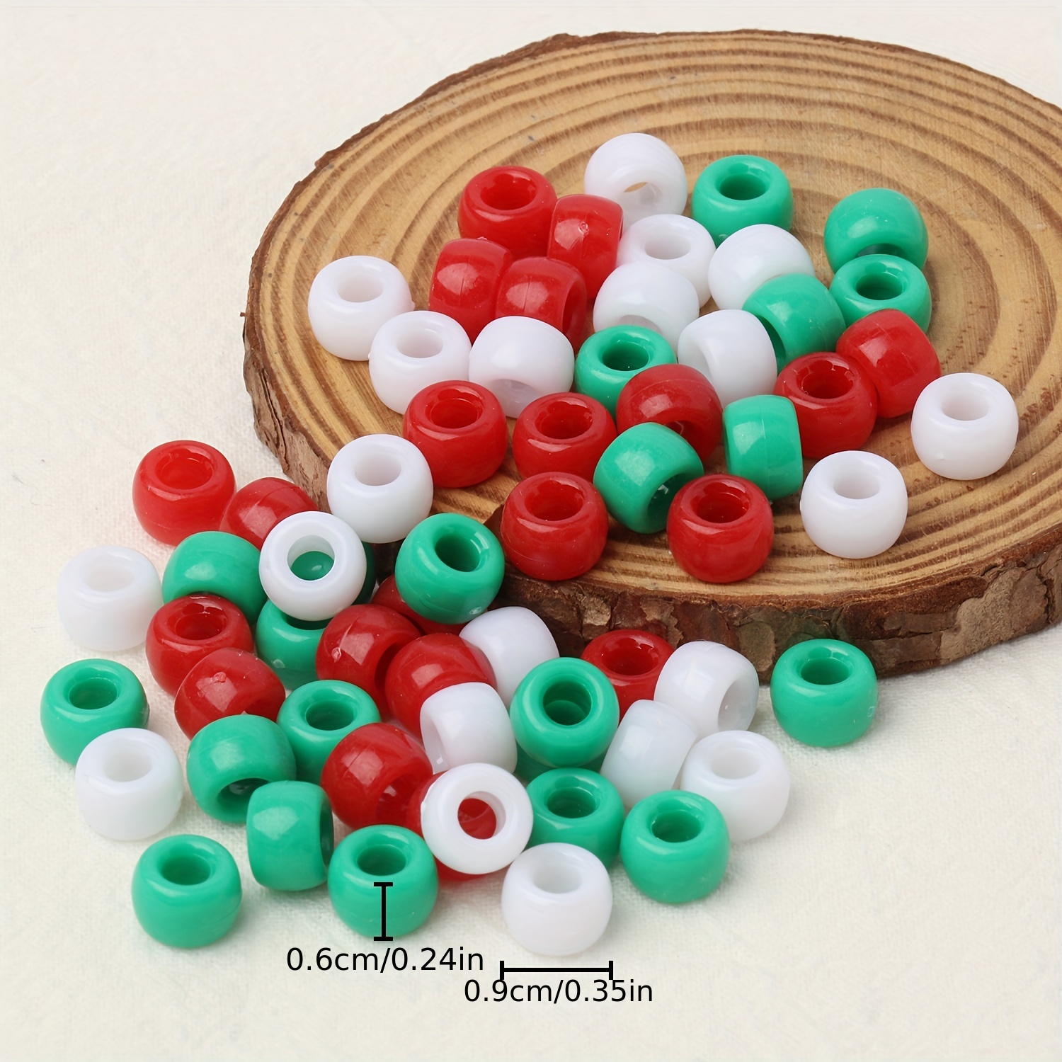 Gxueshan 1000 Pcs Acrylic Red Pony Beads 6x9mm Bulk for Arts Craft Bracelet Necklace Jewelry Making Earring Hair Braiding (Red2)