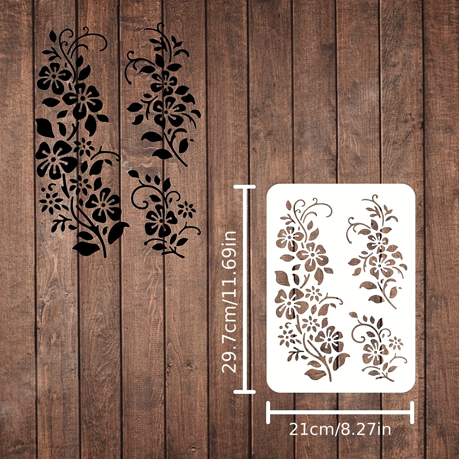 4PCS Flower Bouquet Stencil 11.7x8.3 inch Large Wall Stencil Wildflower  Stencils Bouquet Painting Stencils Plastic Field Flower Craft Stencil Spray  Paint Stencils for Home Decoration 