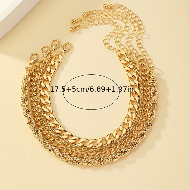 Stylish 4 Layered Bracelet with Retro Chain Design