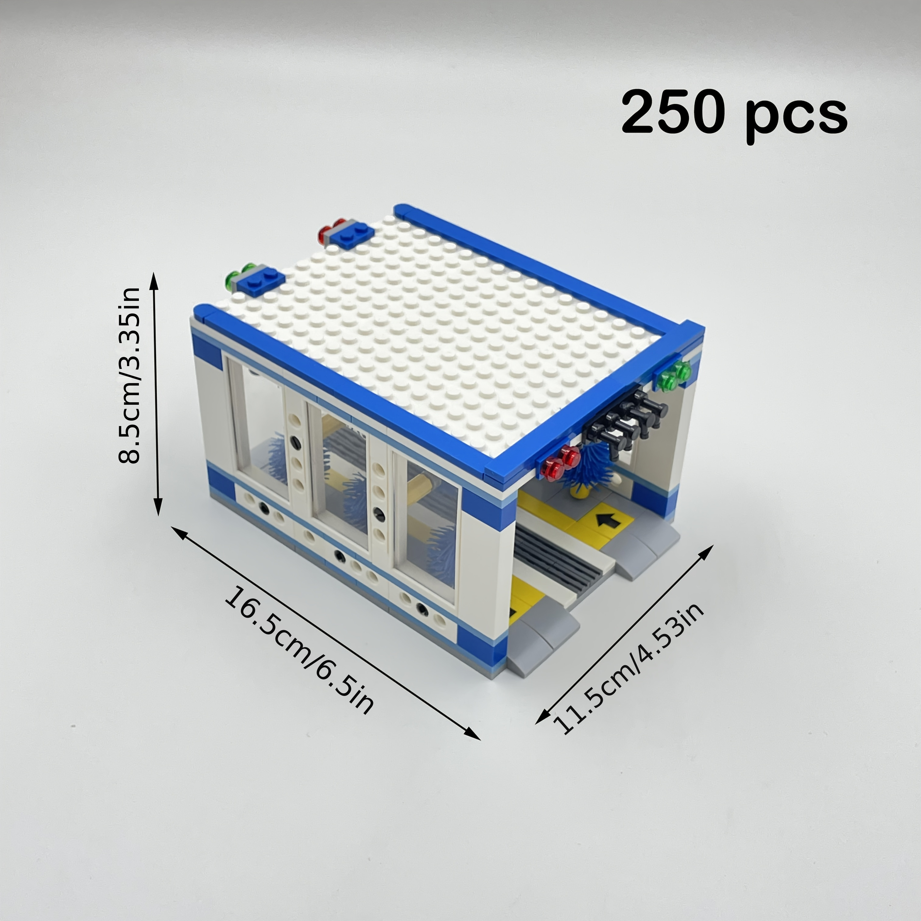 Image of Moc Small Particle Building Blocks 250pcs Car Wash Simulation Model, Soft Rubber Washing Parts, Urban Expansion Assembly Toys, Christmas Gifts