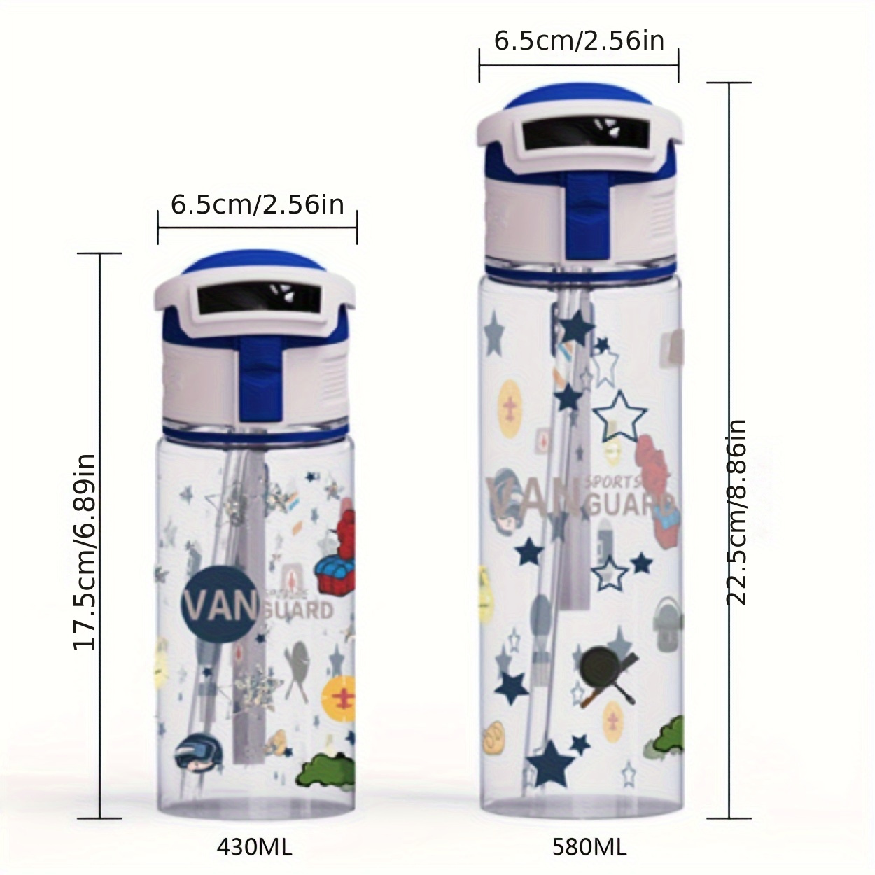 430ml Sports Water Bottle Kids Water Bottle Straw Water Bottles