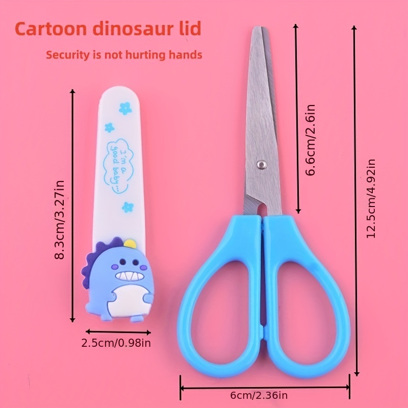 1 Piece Cartoons Mini Scissors Plastic Kindergarten Manual Round