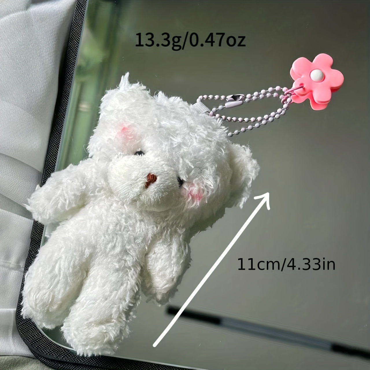 1pc Fashionable Lady White Bear Shaped Creative Cartoon Keychain For Car  Keys, Handbag, Schoolbag, Small Gift