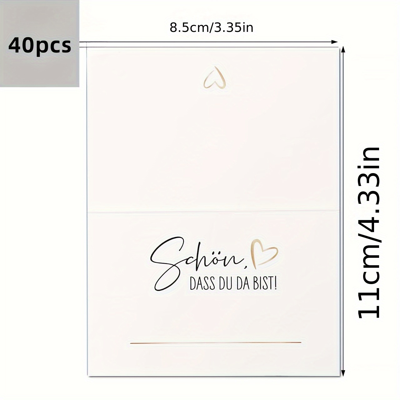 E-shop 20/40 Stück deutsche Platzkarten zum Tischdekoration, Namenskarten für Tische. Ideal für Hochzeiten, Babypartys, Valentinstag, Muttertag,