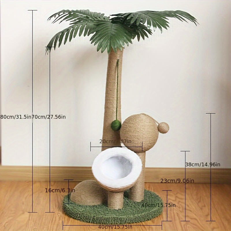 Cat Climbing Tree with Coconut Palm & Scratching Post