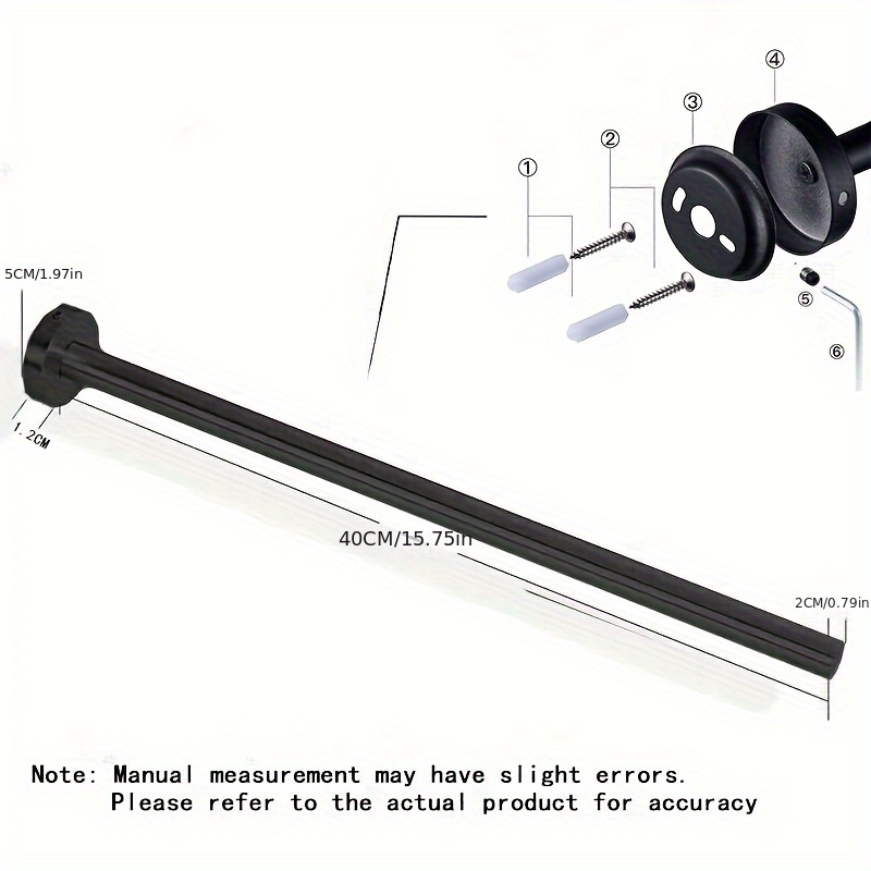 Image of Bathroom Towel Bar, Stainless Steel Towel Rack, Wall Mounted Single Pole Towel Rack, Towel Hanging Rack With Screws, Sturdy And Durable, Suitable For Bathroom And Kitchen Storage Hanging Rack