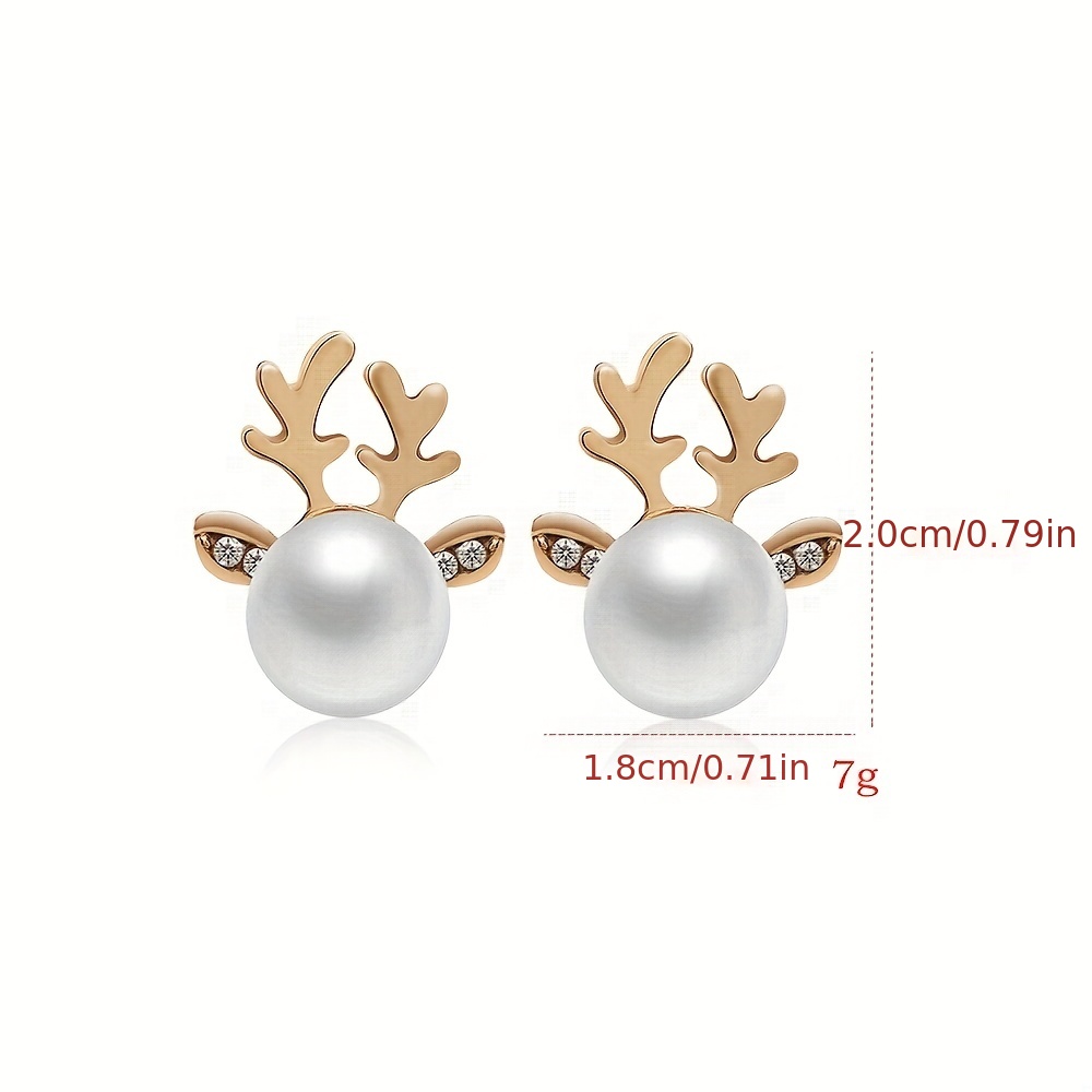 Pearl deals reindeer earrings