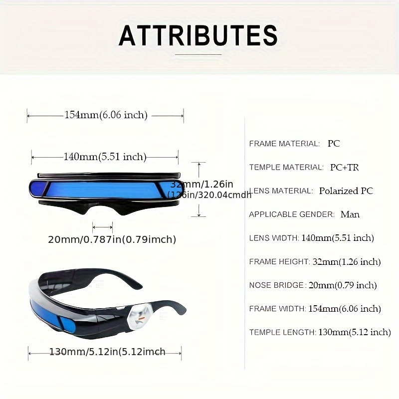 mens polarized cosplay glasses 2024 new fashion tac lens cool style retro eyeglasses pc frame tac lens suitable for outdoor activities details 1