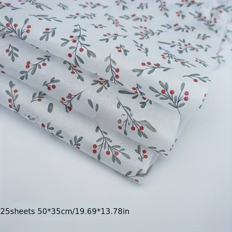 TEMU Holly Seed Christmas Wrapping Paper - Artistic Tissue For Gifts, Bouquets & Weddings , Birthdays, Parties & Decorations, Christmas Gift Sets