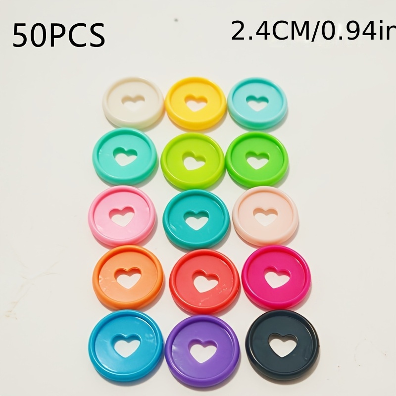 TEMU 50 pezzi di anelli per raccoglitori colorati a forma di cuore ,4 cm, specificamente progettati per raccoglitori con a forma di T