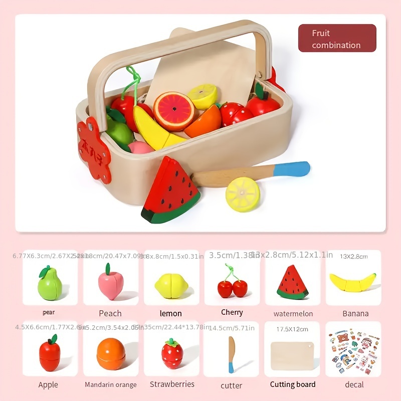 Wooden Magnetic Fruit and Vegetable cutting set