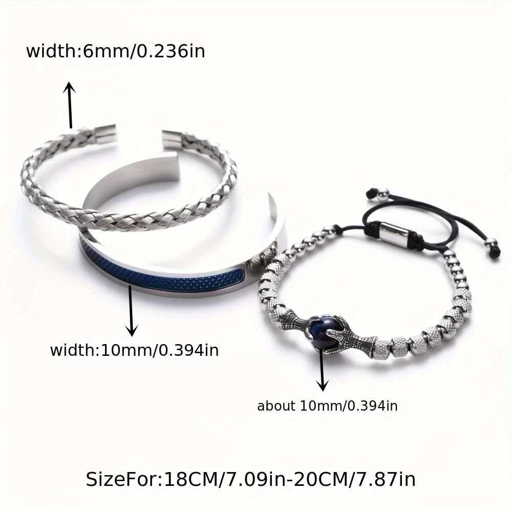 mens bangle stainless steel bracelet mens claw bangle details 0