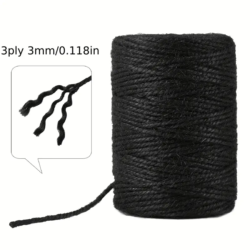 Black Natural Jute Twine Crafts Gift Craft Projects Wrapping - Temu