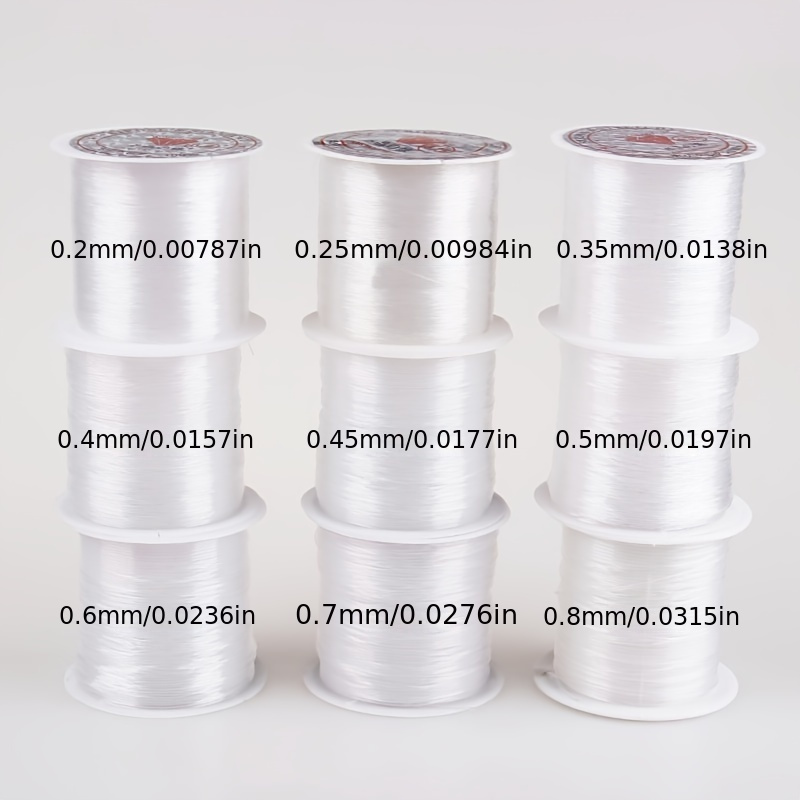 3937.01-590.55 Inch 0.2-0.6mm Transparent Non-Stretch Strong Fish Line  Beading Bracelet Necklace Crystal Rope Nylon Wire String DIY Jewelry Making  Cra