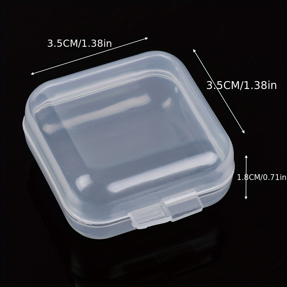 10pcs Small Boxes Square Transparent Plastic Jewelry Storage Case Finishing  Container Packaging Storage Box for Earrings Rings