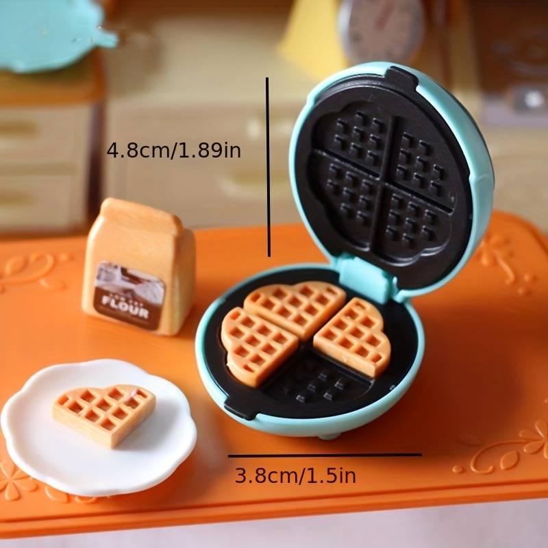 Wooden Waffle Maker for Kids Kitchen Pretend Play Pancake Toy Gift for  Children