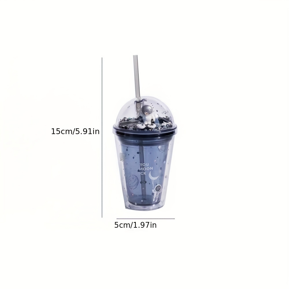 New Micro Landscape Plastic Straw Cups, Creative Ice Cups, Double Layer  Plastic Straw Cups, Fashionable Ice Cool Cups, Christmas Gift - Temu