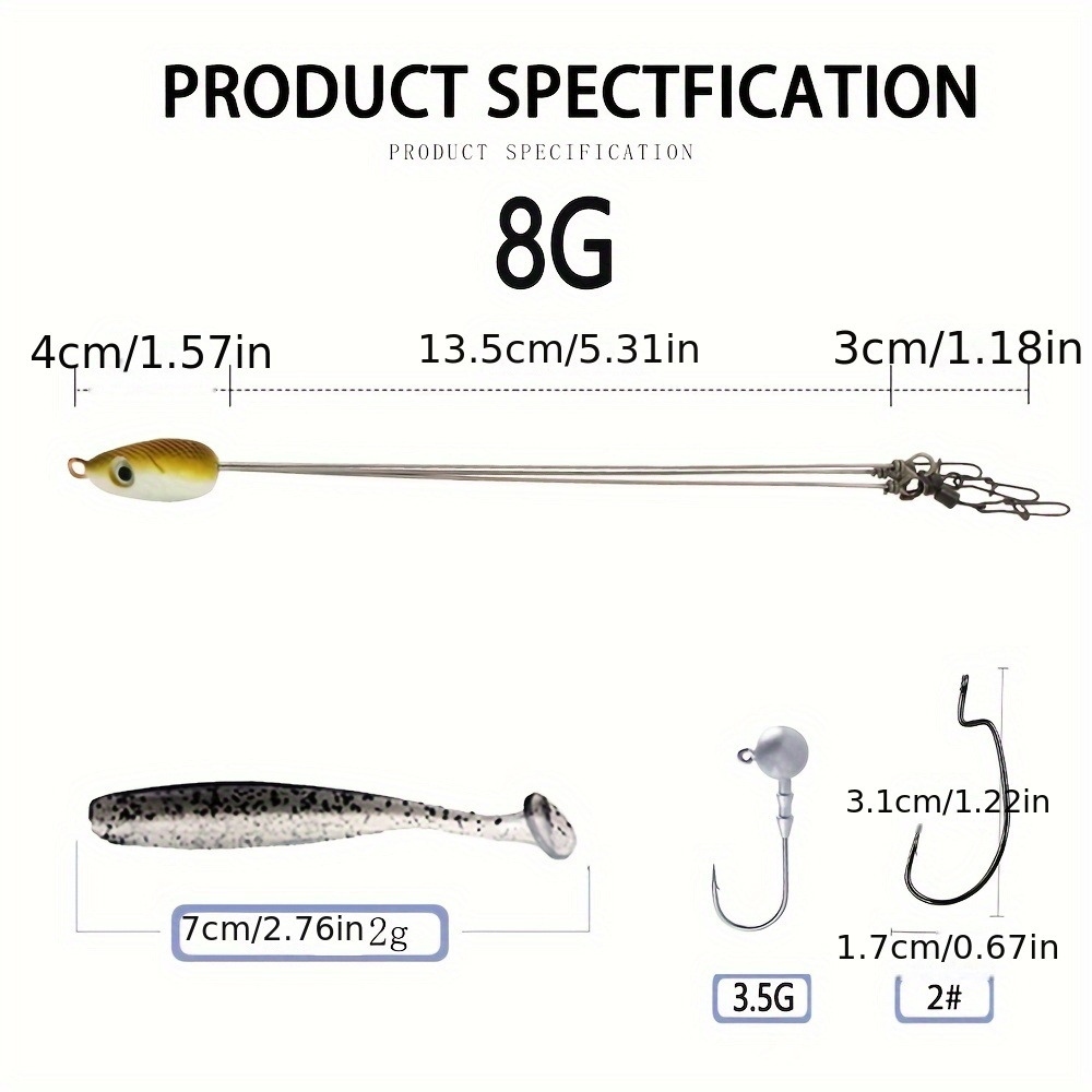 Combination Umbrella Fishing Lure Rig, 3 Arms Rig, Sinking Bait With Hook,  Fishing Accessories For Freshwater Seawater