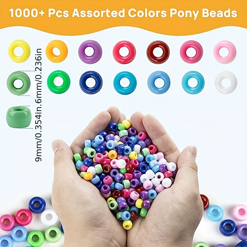 500Pcs 6x9mm Christmas Color Series Pony Bulk Beads For Jewelry Making DIY  Bracelets Necklace Hair Braids Handicrafts Small Business Supplies