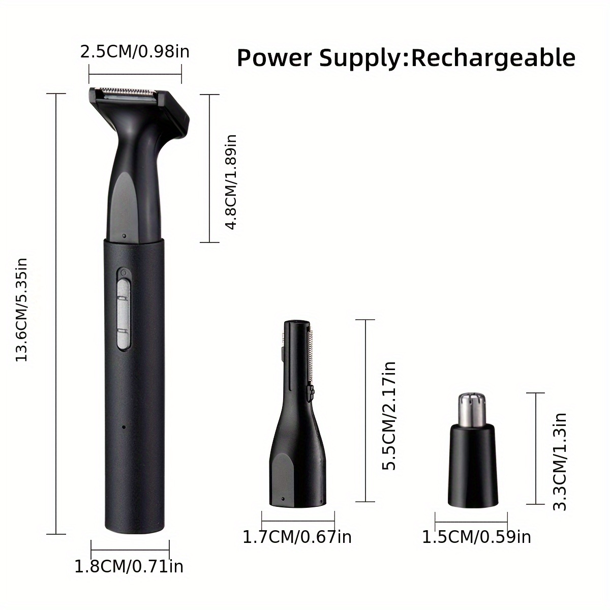 4 in 1 multi function electric hair remover set usb rechargeable trimmer for face nose eyebrows legs bikini area portable gentle ideal for men women great gift for travel or everyday grooming Product details 3