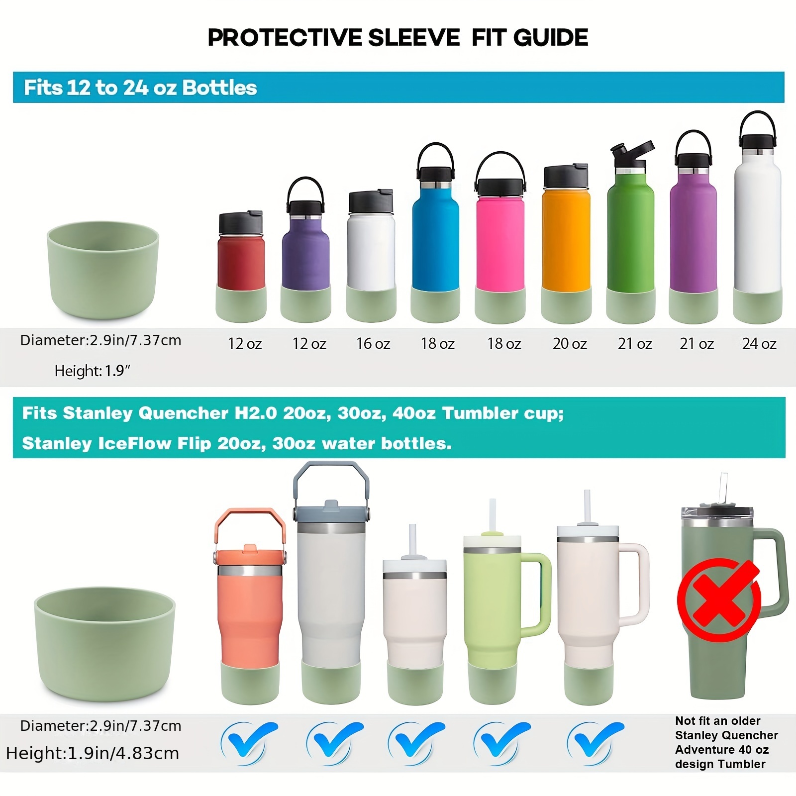 Protective Water Bottle Bottom Cover For Stanley Tumbler With Handle,  Silicone Boot Sleeve For Stanley Cup Accessories - Temu New Zealand