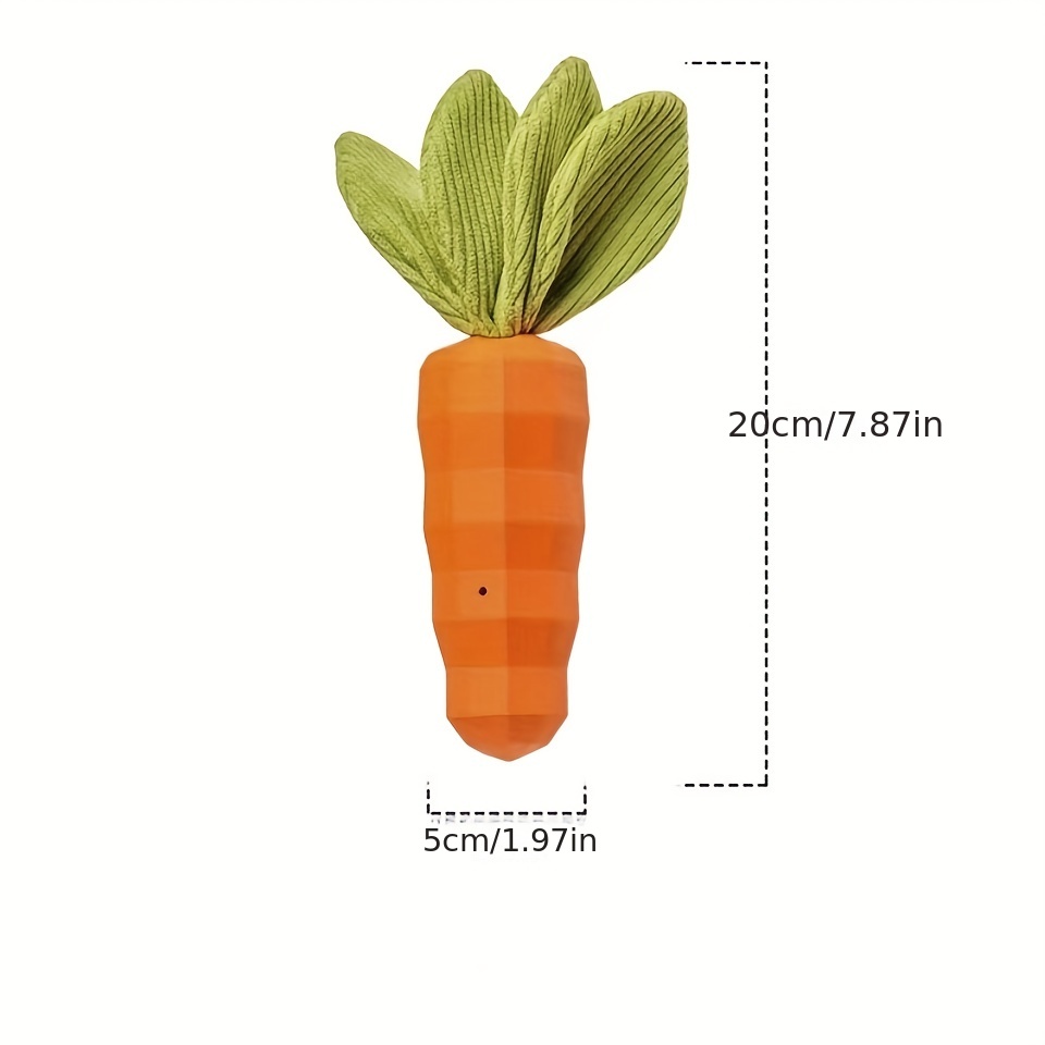 1pc Plush Carrot Shaped Squeaky Dog Toy