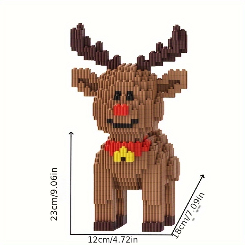 2500pcs Christmas Reindeer Building Block Set DIY 3D Puzzle Craft Toy