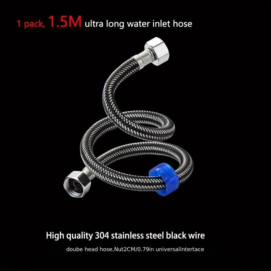 Unique Bargains Universal Braided Nylon Stainless Steel CPE Oil Fuel Gas Line Hose - 5 ft.