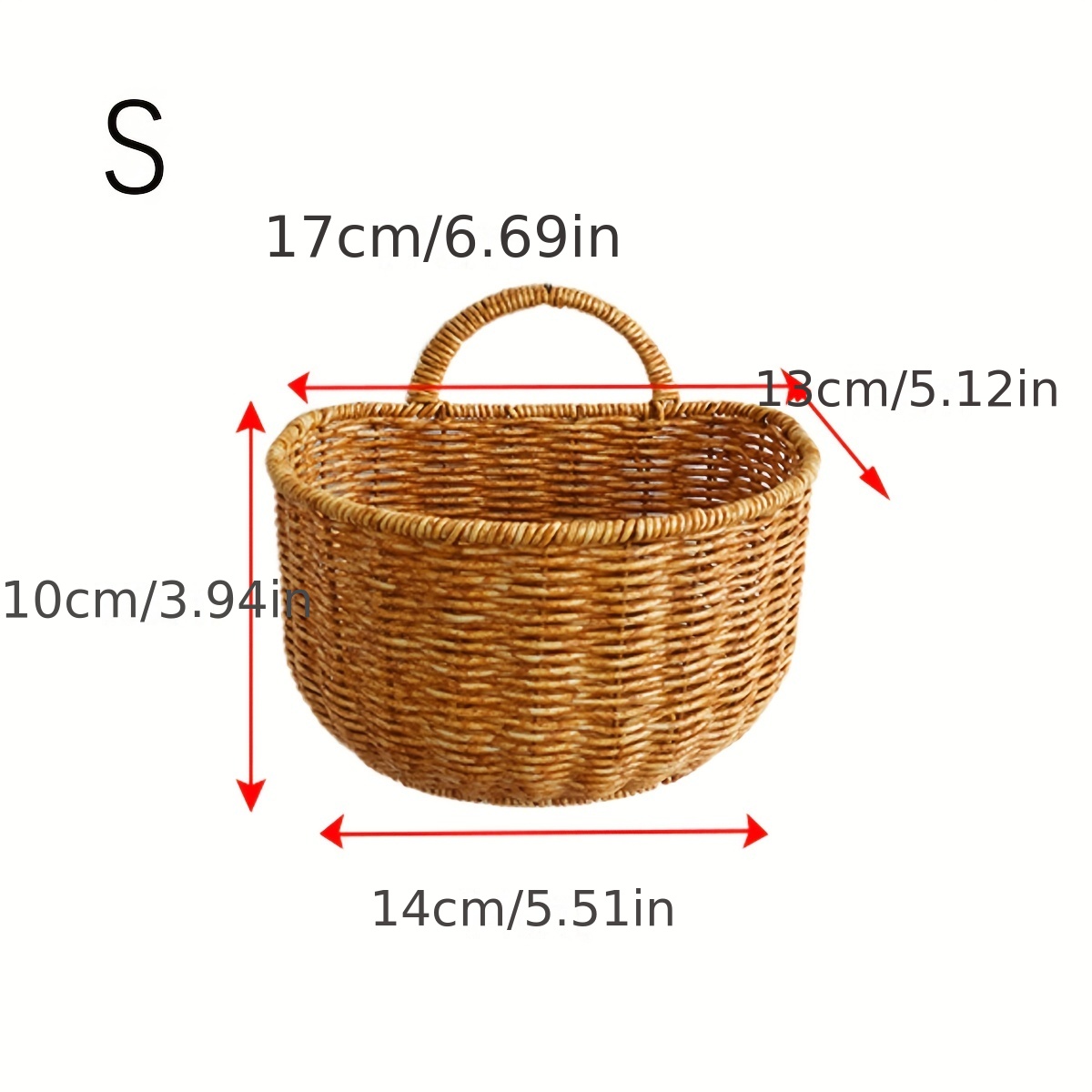 Imitation Rattan Storage Basket Woven Hanging Basket Kitchen - Temu