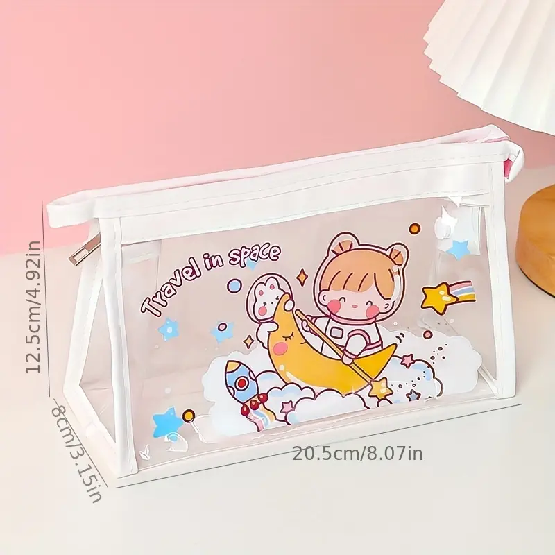 1pc Cartoon Graphic Pencil Bag, Cute Portable Stationery Bag For Middle  High College School & Office