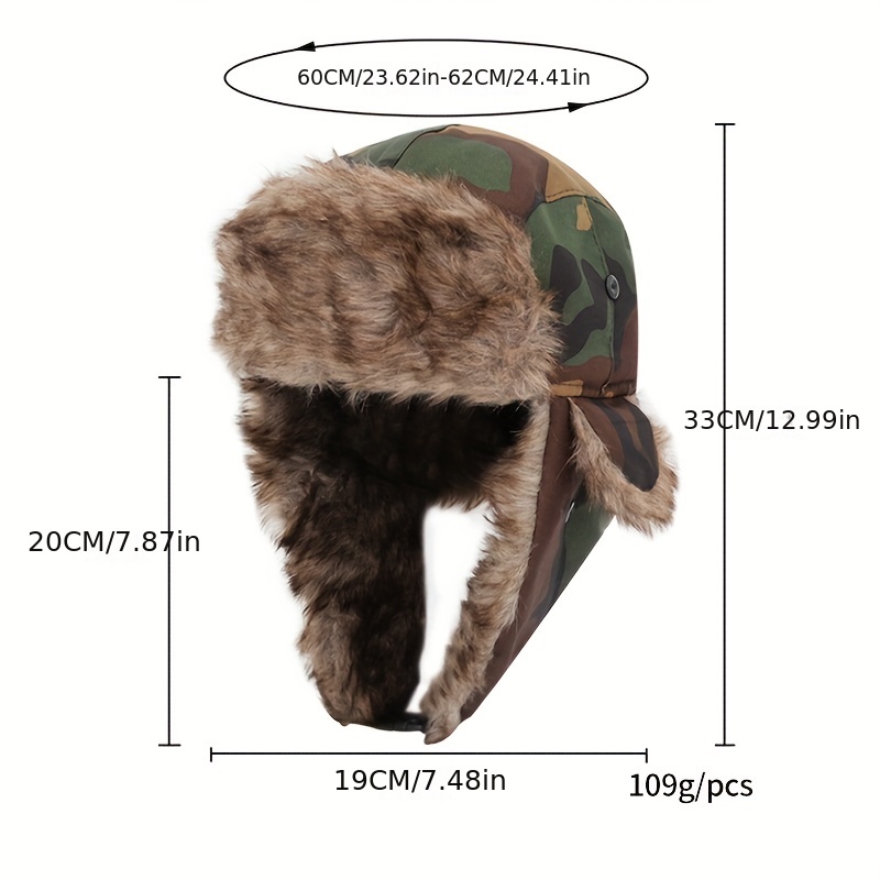 Two Tone Plush Lined Trapper Hat