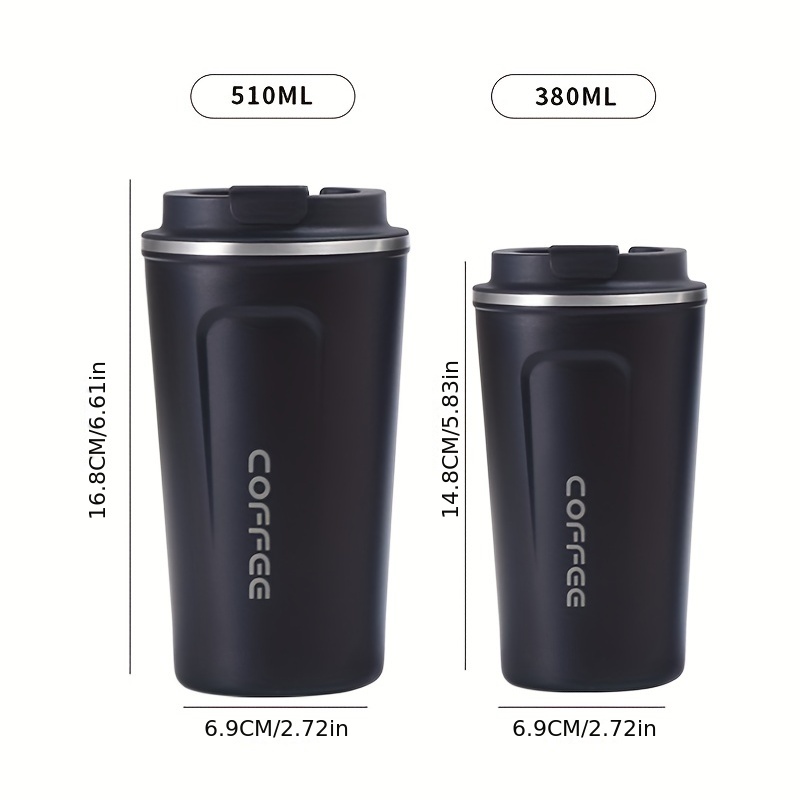 510ML Stainless Steel Car Coffee Cup Leakproof Insulated Thermal Thermos  Cup Car Portable Travel Coffee Mug White 