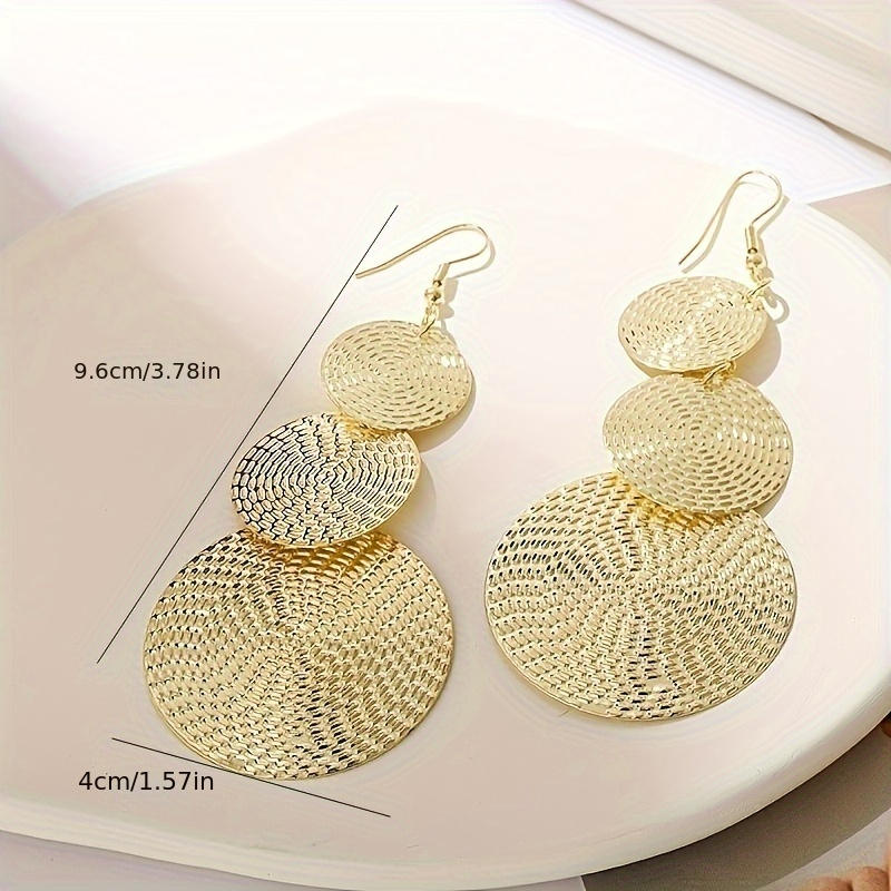 Large round disc deals earrings