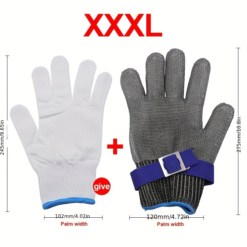 1 Paires Gants Anti Coupure de Niveau 5, Matériau de Qualité Alimentaire,  Gant de Travail Cuisine, Écaillage des Huîtres, Filet de Poisson, Découpe  de la Viande, la Sculpture, Gris, L 