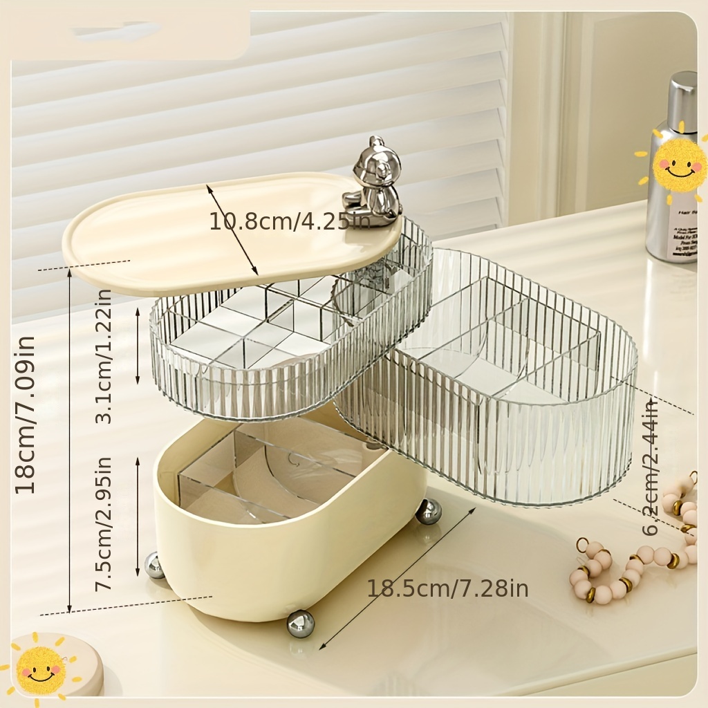 Rotating Desktop Storage Box Dustproof Multilayer Transparent Jewelry Watch Rack