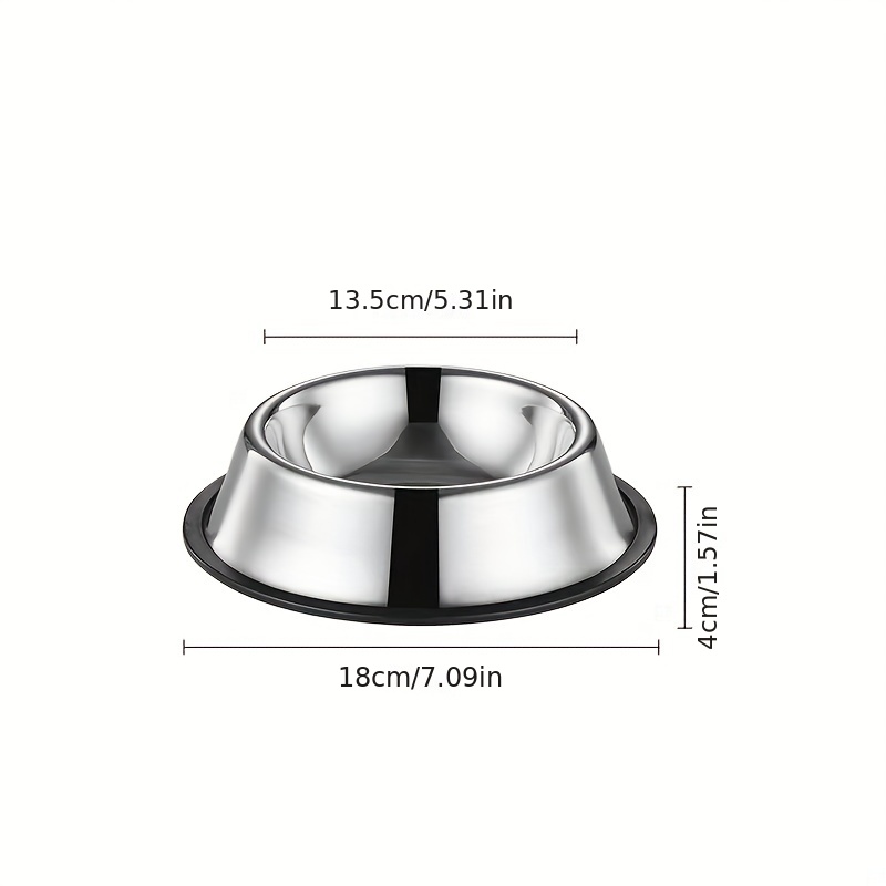 New Stainless Steel Food Water Dish Bowls Bowl Pet Feeder Dog Cat Anti-Slip  Base