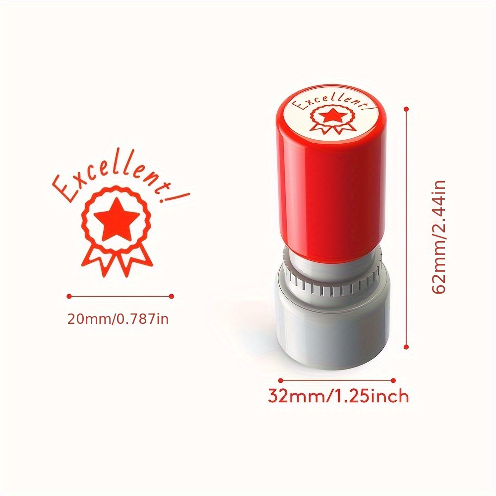 Teacher Stamp - Fun & Creative Red For School And Office Supplies, Round Shape