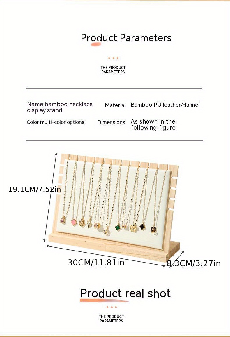wooden large necklace display stand jewelry bracelet hanger details 7