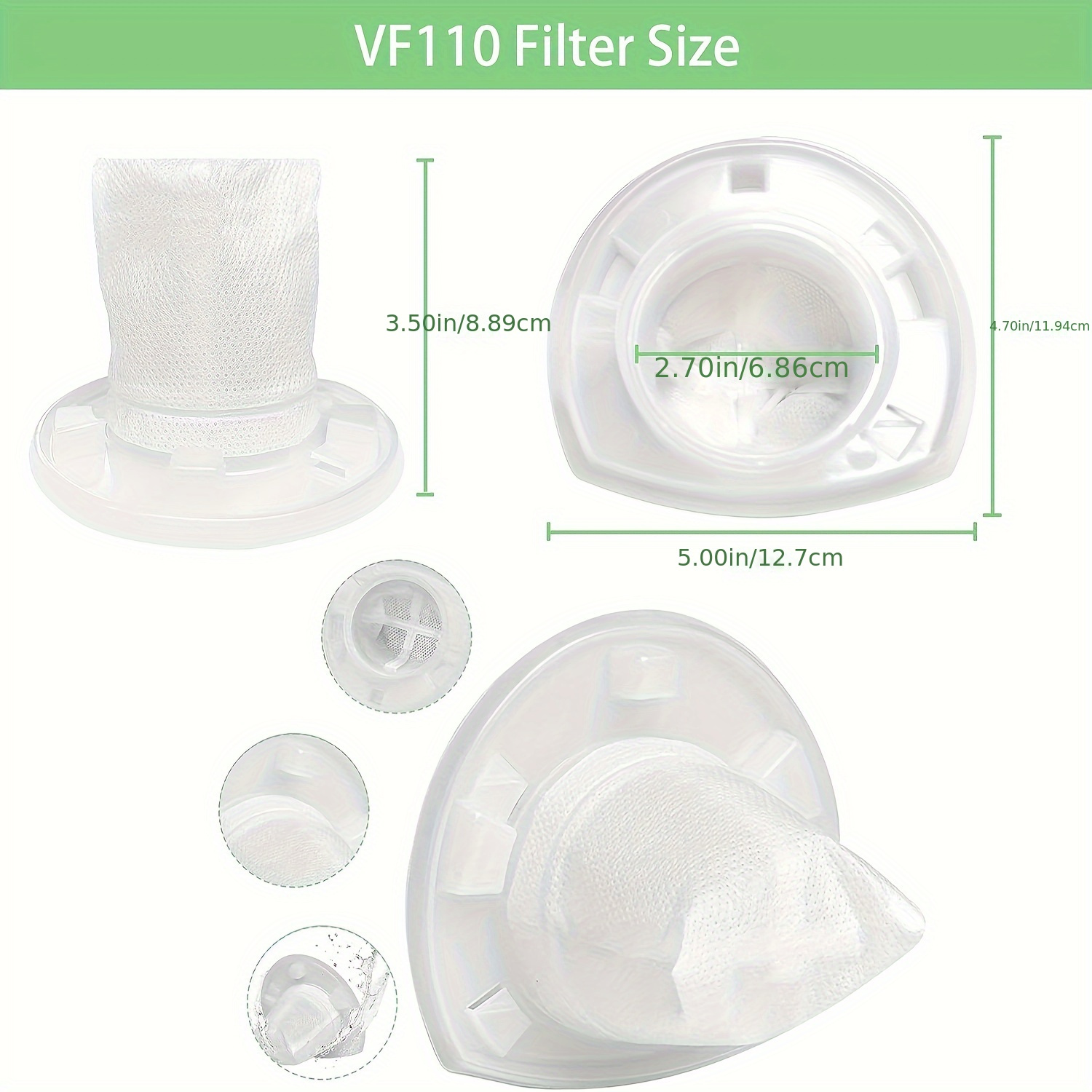 12 Pack VF110 Vacuum Filters Accessories For Black And Decker