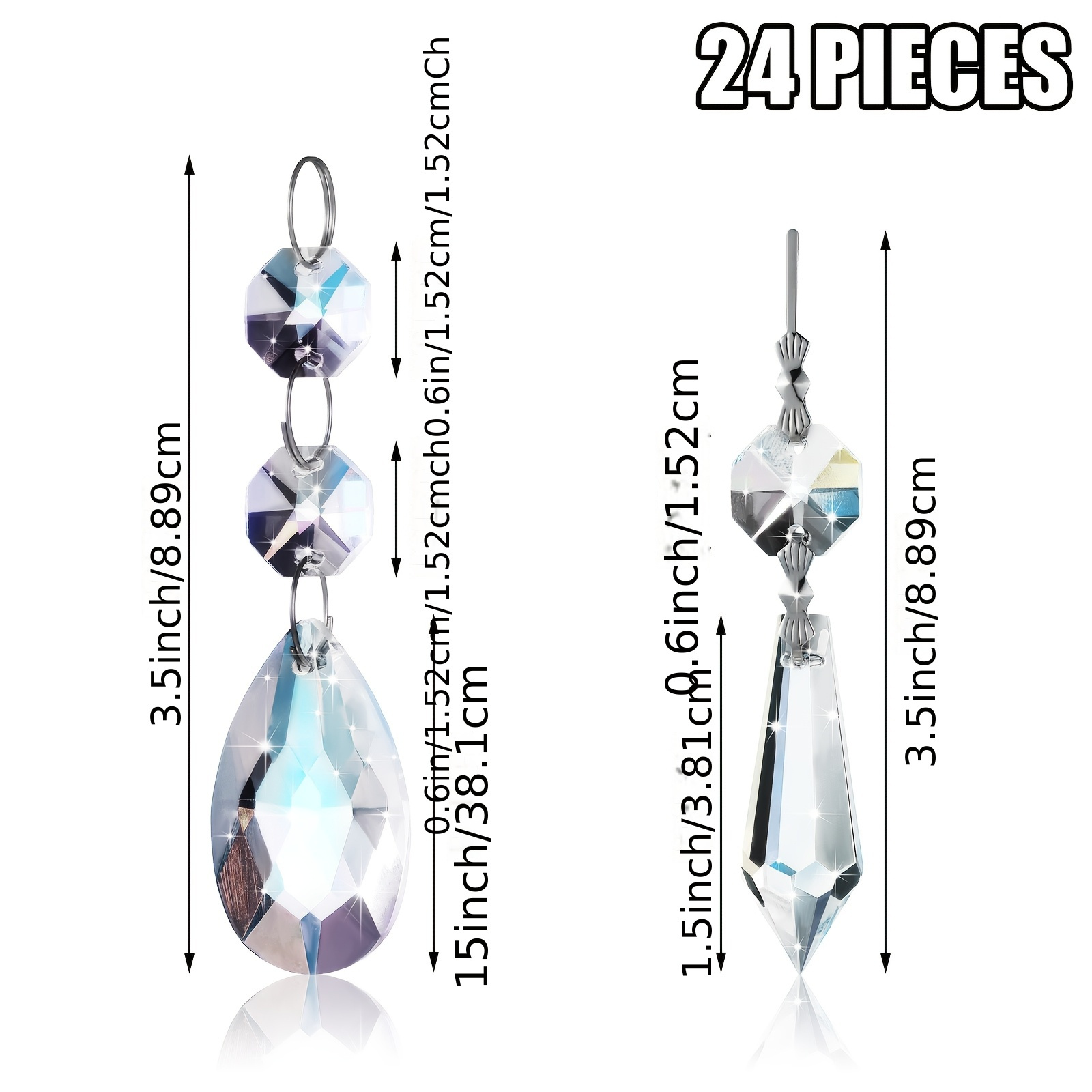 24pcs pendant light crystal replacement parts 38mm teardrop Temu